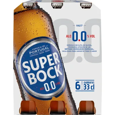 Super Bock Sem Alcool 0.0 % alkoholfreies Bier 6 x 33 cl